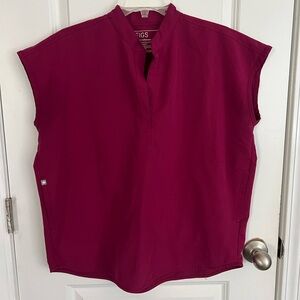 FIGS Dark Magenta Scrub Top
